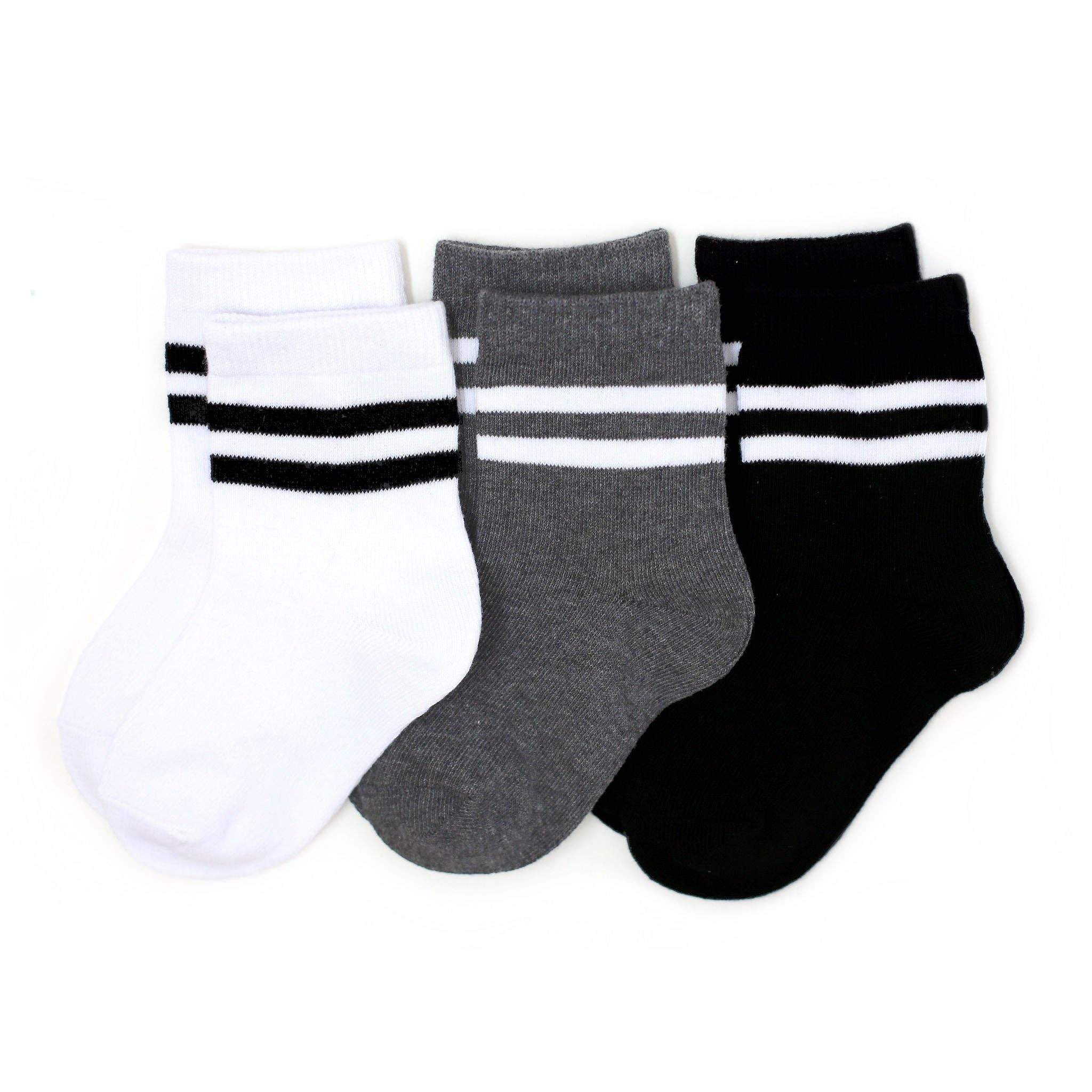 Little Stocking Co Monochrome Striped Midi Sock 3-pack