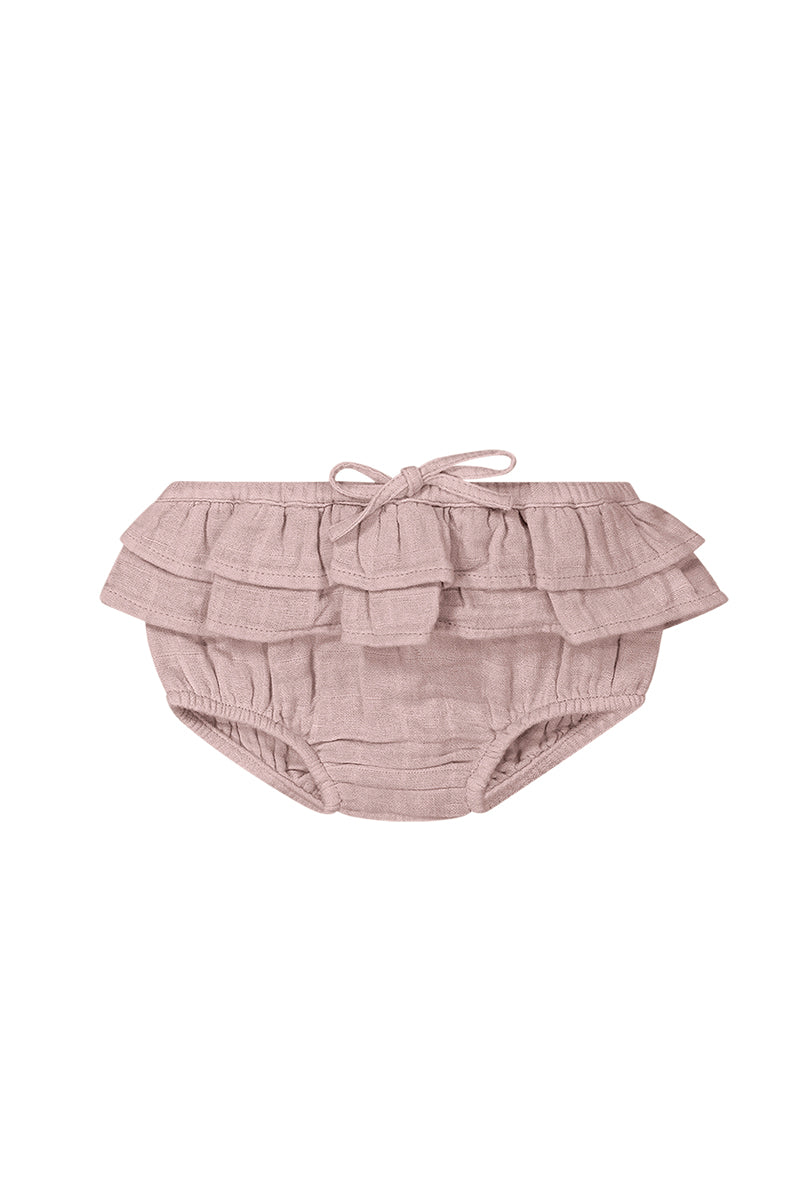 Jamie Kay Organic Cotton Muslin Frill Bloomer in Mauve Shadow