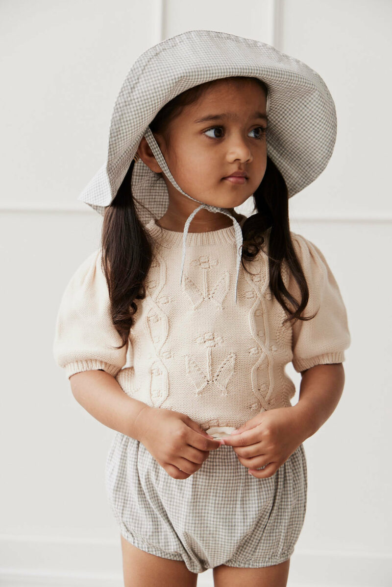 Organic Cotton Gingham Hat in Sky from Jamie Kay