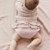 Organic Cotton Muslin Frill Bloomer in Mauve Shadow from Jamie Kay