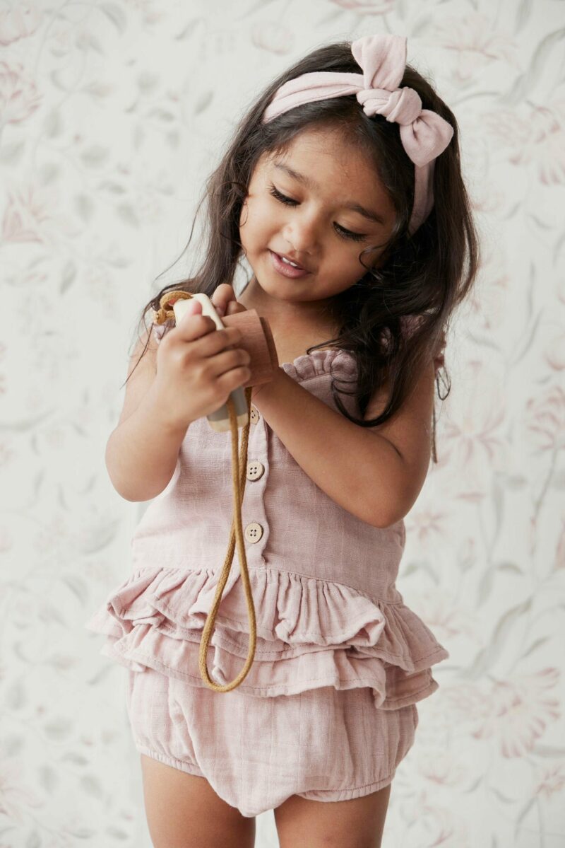 Organic Cotton Muslin Gemima Top in Mauve Shadow