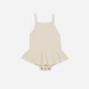 Quincy Mae Knit Ruffle Romper in Natural