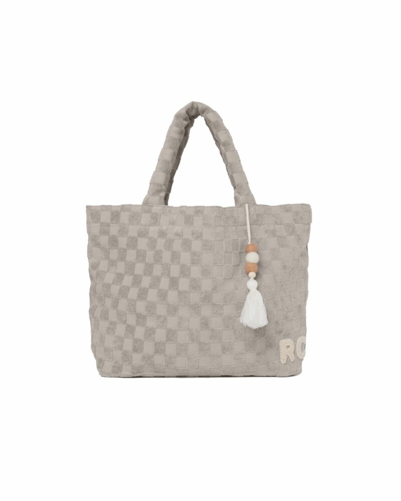 Rylee + Cru Terry Beach Bag in Cloud Check