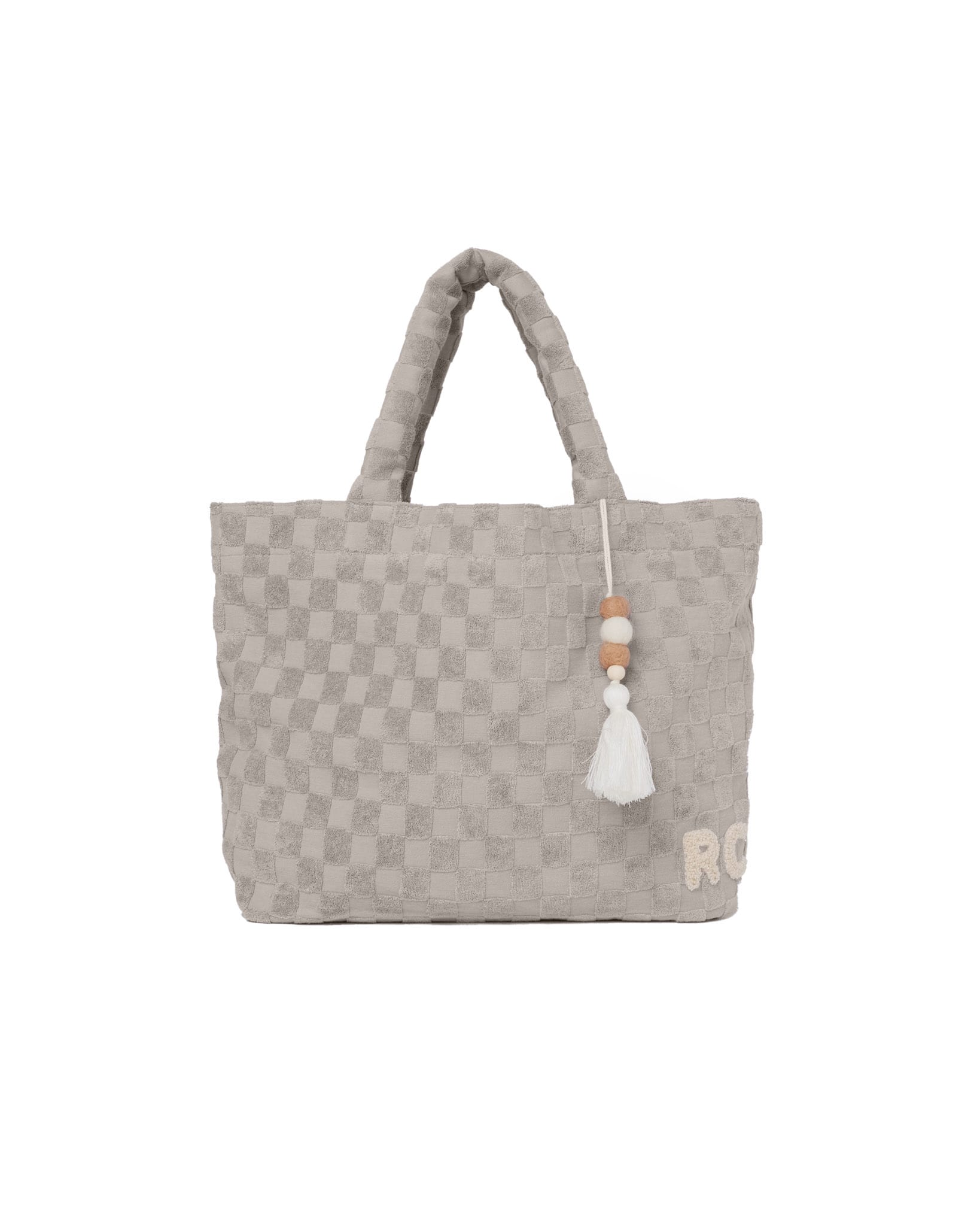 Rylee + Cru Terry Beach Bag in Cloud Check