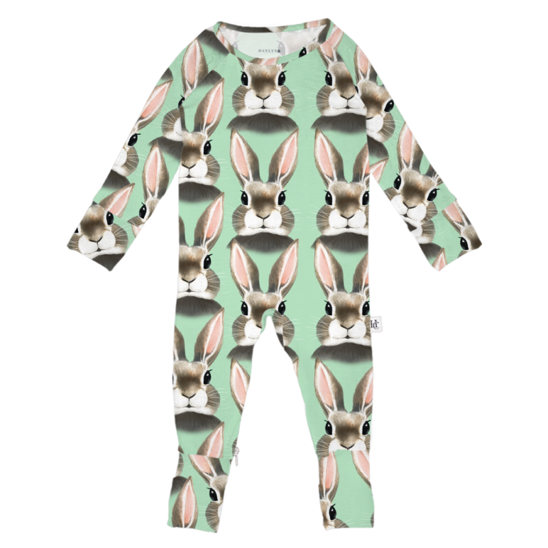 Bunny Hop Bamboo Viscose Rompsie available at Blossom