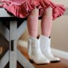 Blush Fancy Knee High Socks from Little Stocking Co