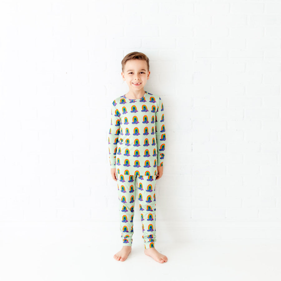 Dreamiere Slumber Over The Rainbow Two Piece Pajamas Set