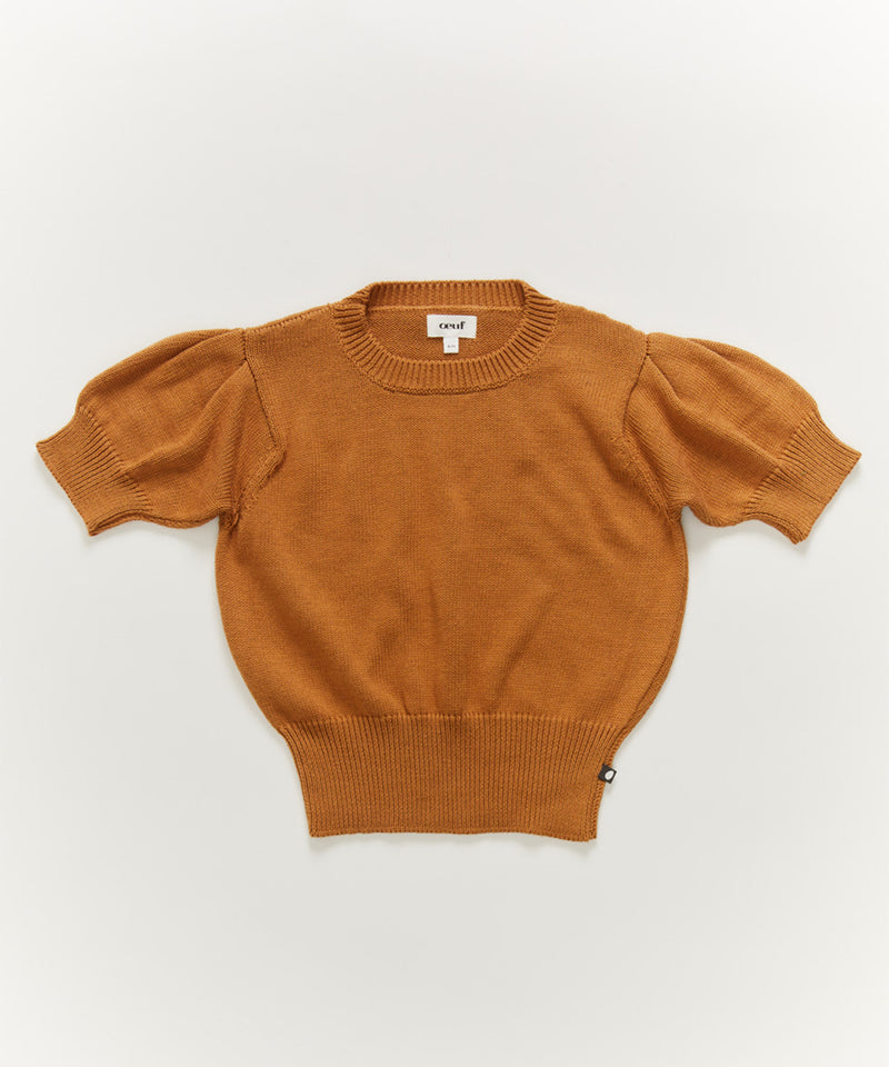 Oeuf Puffy Sleeve Sweater in Biscuit