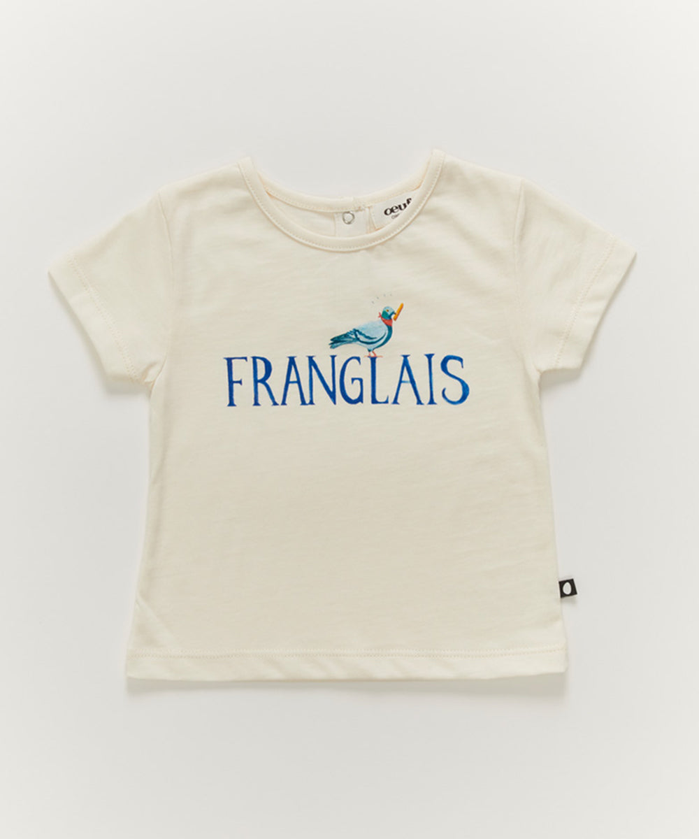 Oeuf Franglais Tee Shirt in Gardenia