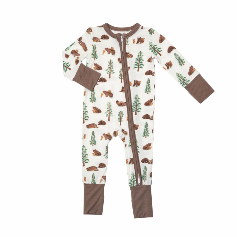 Angel Dear Little Bears Bamboo Viscose Zipper Romper