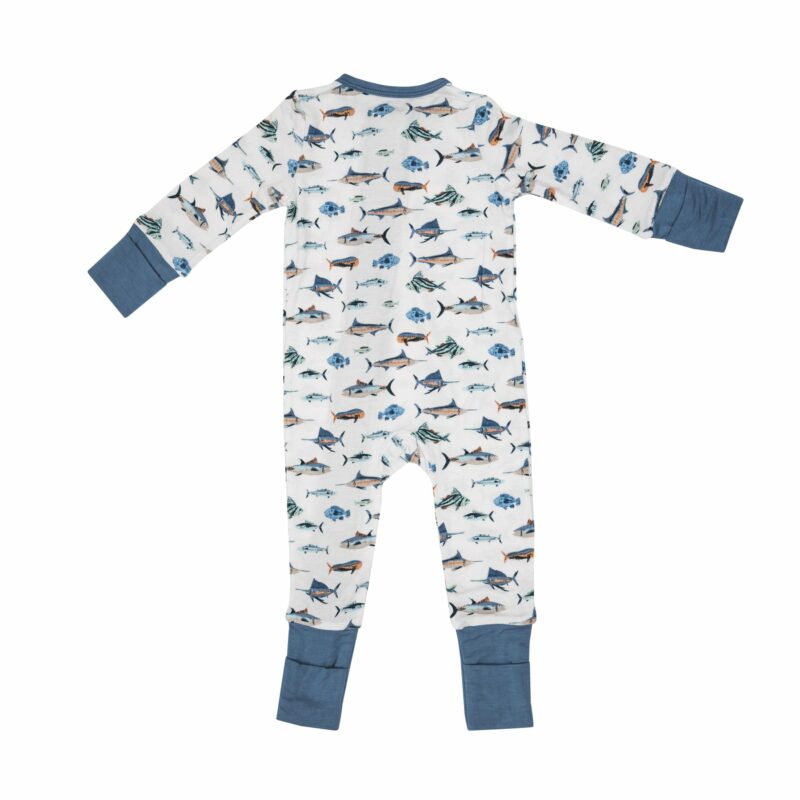 Angel Dear Tropical Ocean Fish Bamboo Viscose Zipper Romper