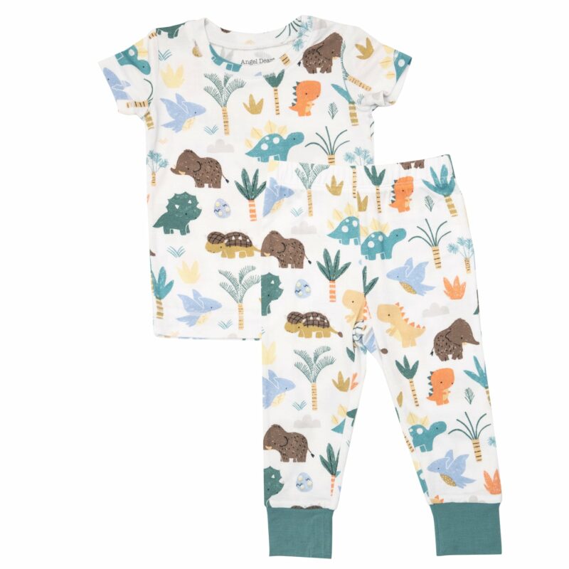 Angel Dear Cute Dino Bamboo Viscose Short Sleeve Loungewear Set