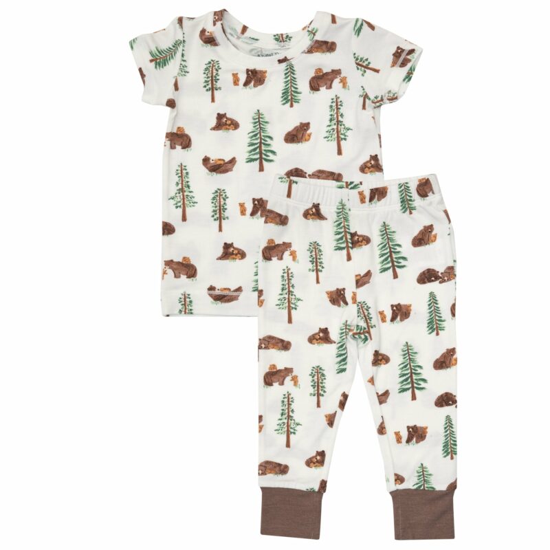 Angel Dear Little Bears Bamboo Viscose Short Sleeve Loungewear Set