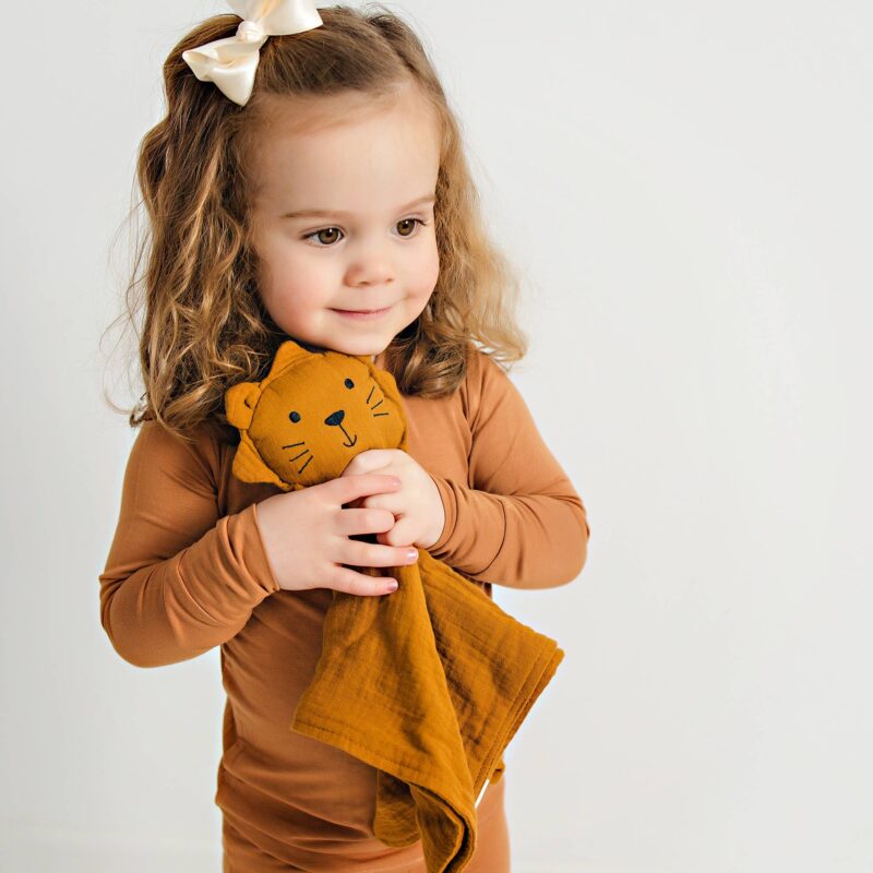 Butterscotch Babies Lion Organic Cotton Muslin Lovey Blossom