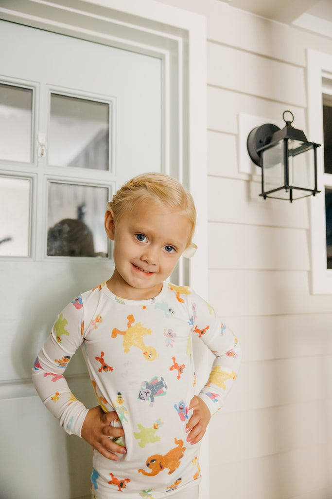 Copper Pearl Sesame Friends Two-Piece Pajamas