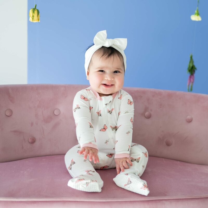 Zippered Footie in Butterfly from Kyte BABY