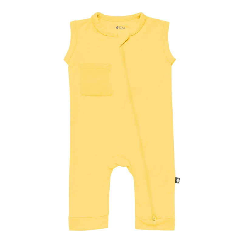 Kyte BABY Sleeveless Zippered Romper in Butter