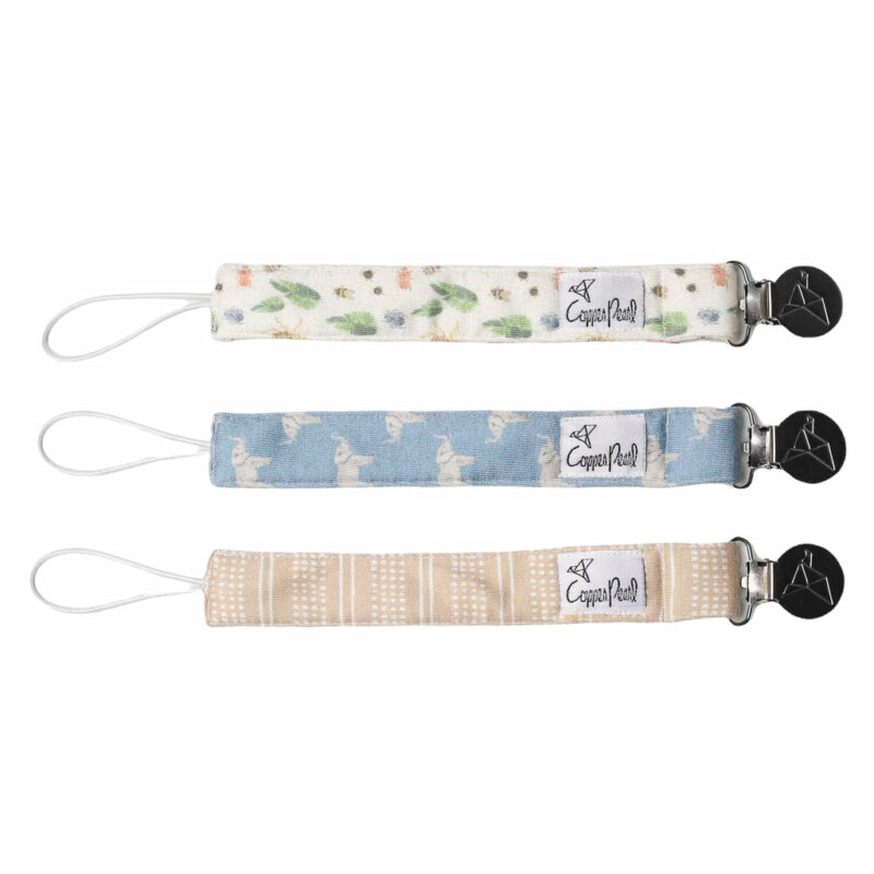 Copper Pearl Peanut Binky Clip Set