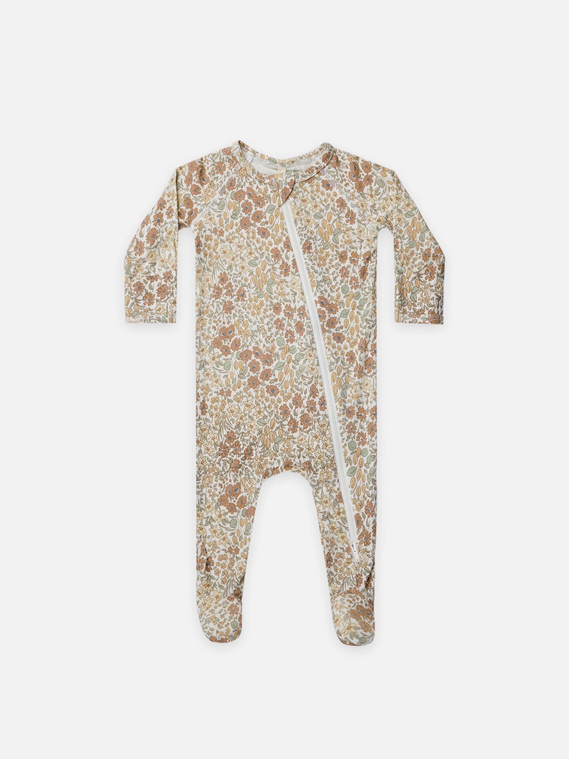 Bamboo Ruffle Back Zipper Footie - Georgia Floral