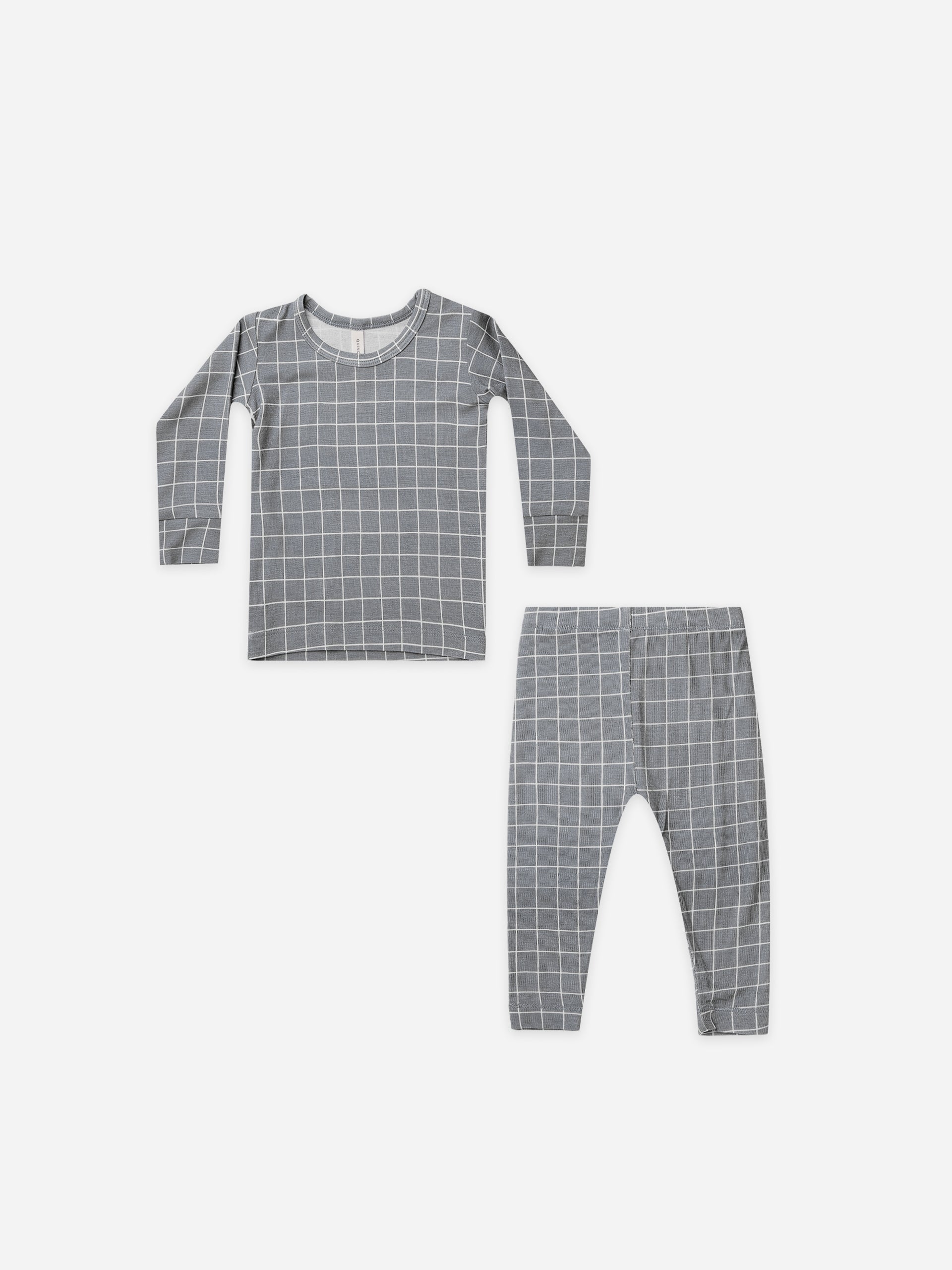 Quincy Mae Bamboo Pajama Set In Grid