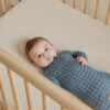 Bamboo Zip Footie In Grid from Quincy Mae