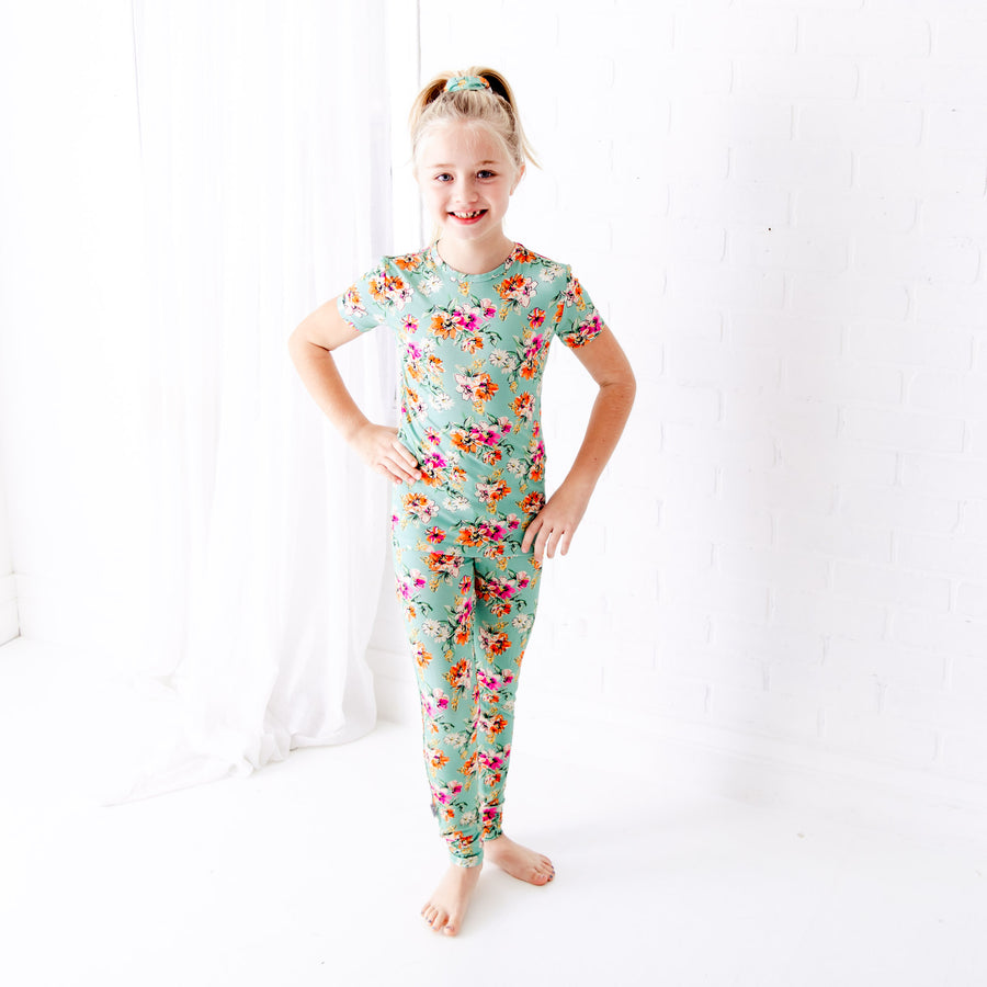 Dreamiere Flower Child Short Sleeve Two Piece Pajamas Set