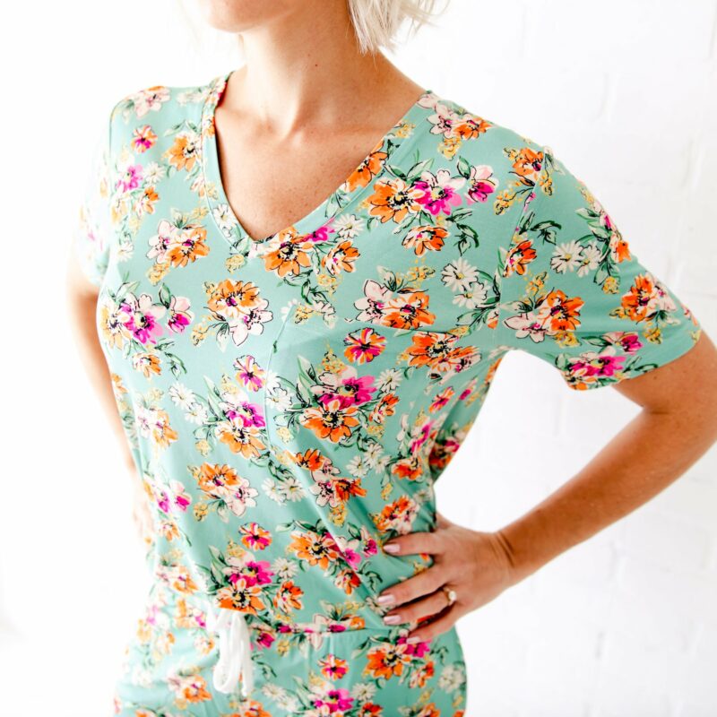 Flower Child Women's V-Neck and Shorts Set from Dreamiere