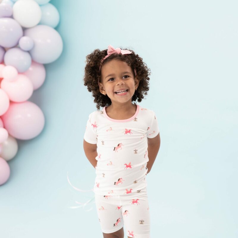 Short Sleeve Toddler Pajama Set in Unicorn 