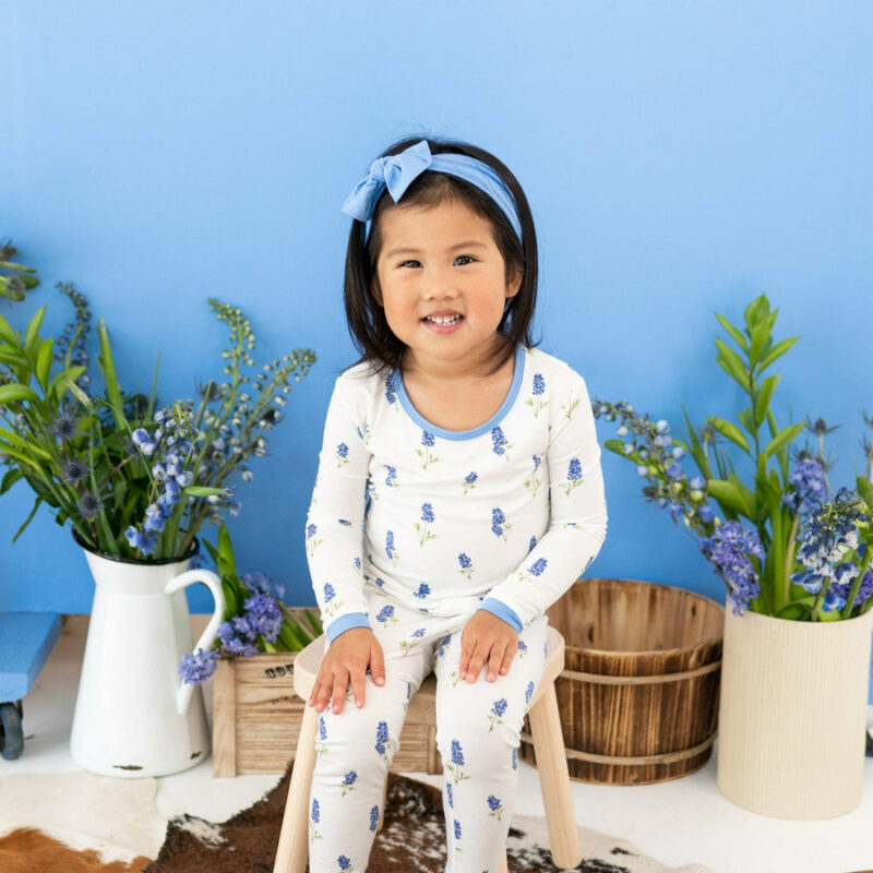 Toddler Pajama Set in Periwinkle Bluebonnet from Kyte BABY