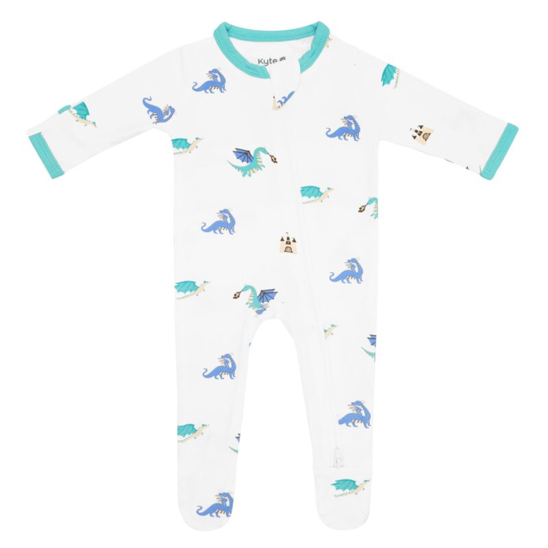 Kyte BABY Zippered Footie in Dragon 