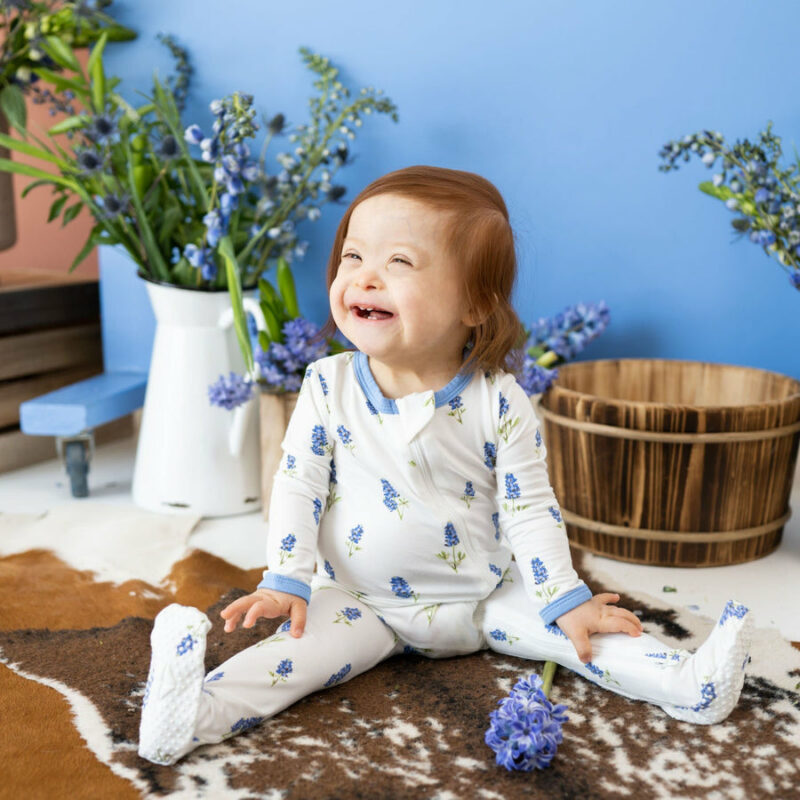 Kyte BABY Zippered Footie in Periwinkle Blossom