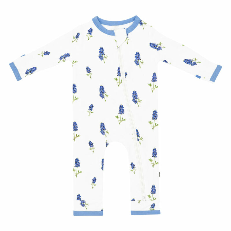 Kyte BABY Zippered Romper in Periwinkle Bluebonnet