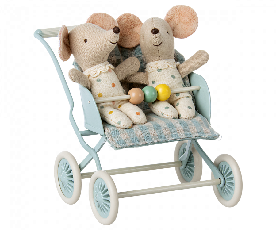 Maileg Stroller in Mint for Baby Mice