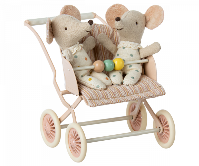 Maileg Stroller in Rose for Baby Mice