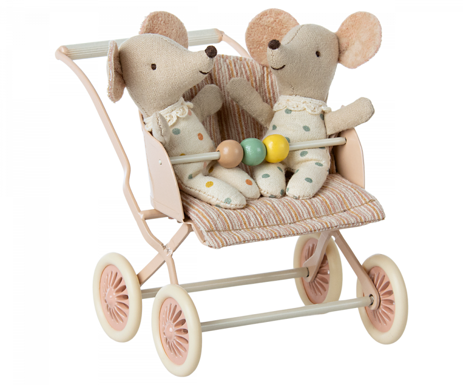 Maileg Stroller in Rose for Baby Mice