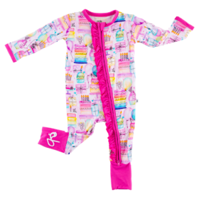 Birdie Bean Harper Bamboo Viscose Ruffled Zippered Romper