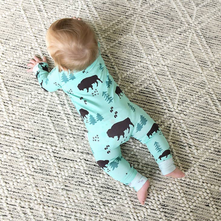 Gigi and Max Rowan Bison Bamboo Viscose Footie from Gigi and Max