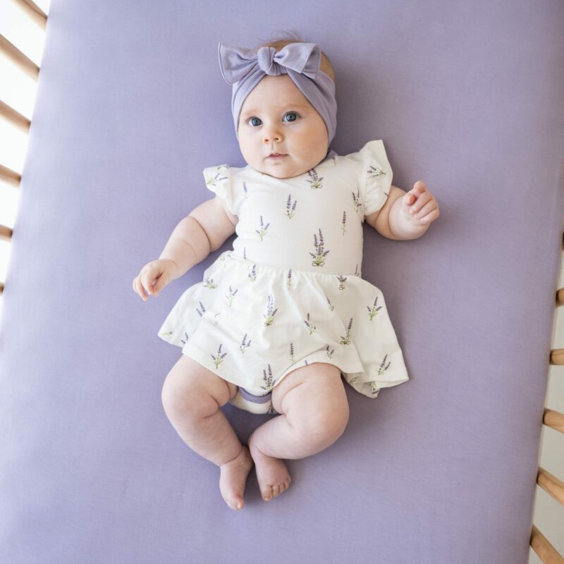 Twirl Bodysuit Dress in Lavender  from Kyte BABY