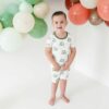Short Sleeve Pajamas in Hunter Rainbow 