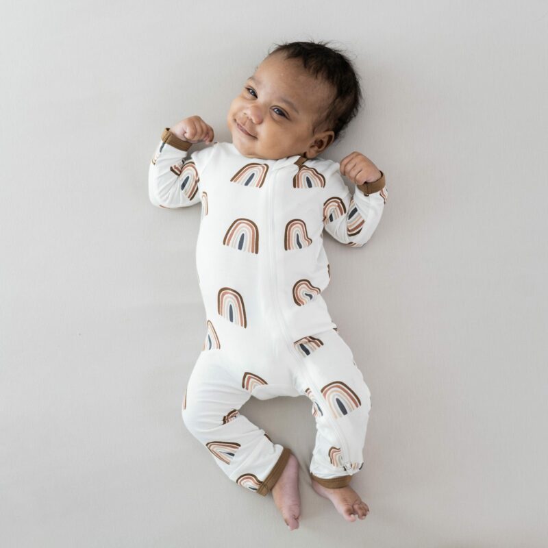 Zippered Romper in Coffee Rainbow  from Kyte BABY