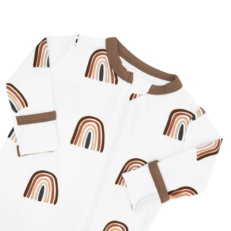 Zippered Romper in Coffee Rainbow  available at Blossom