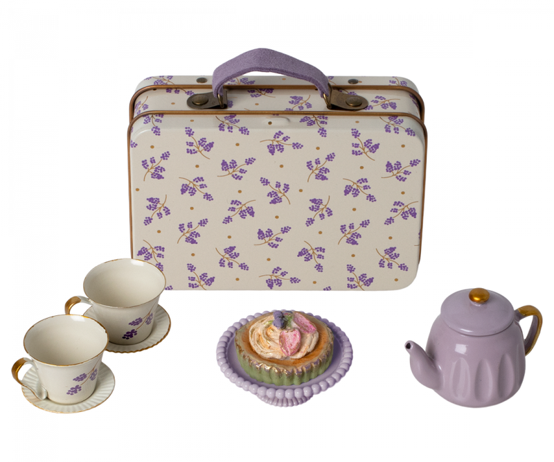 Maileg Afternoon Treat Tea Set Purple Madelaine for Mouse