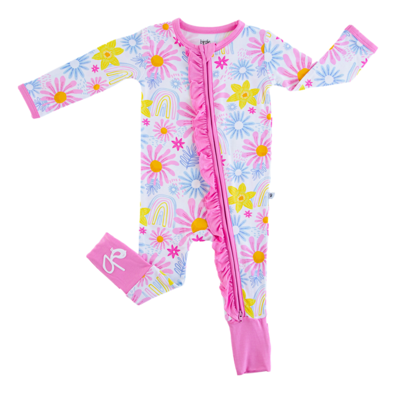 Delia Bamboo Viscose Rufflle Convertible Romper available at Blossom