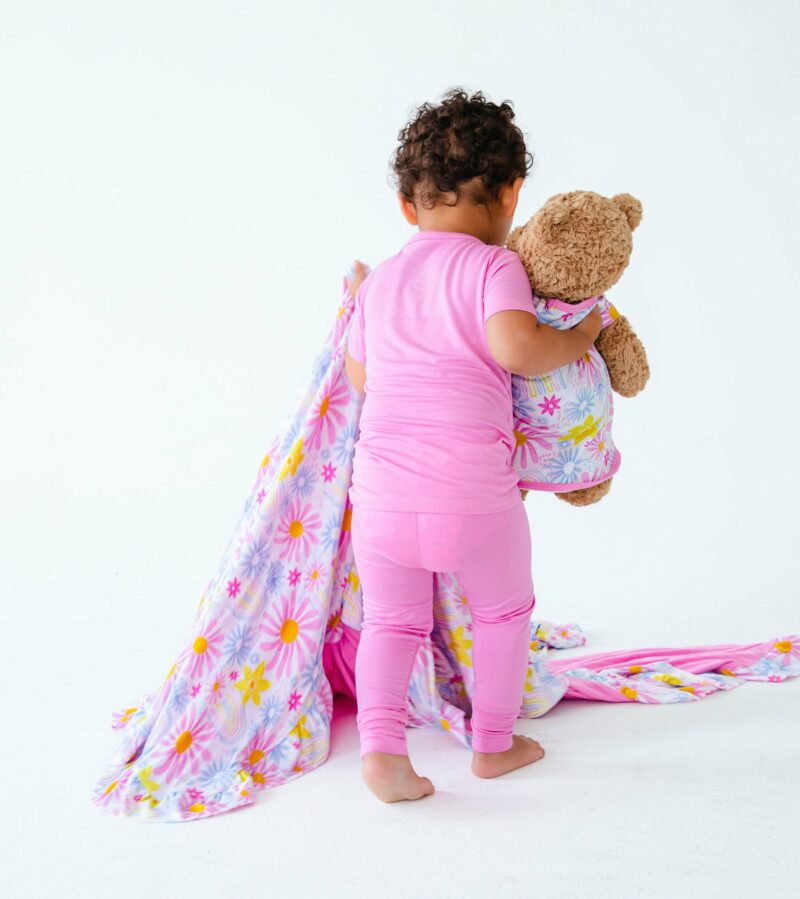 Delia Bamboo Viscose Ruffle Toddler Birdie Blanket from Birdie Bean