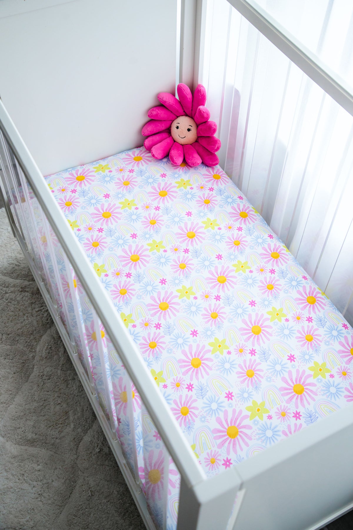 Birdie Bean Delia Bamboo Viscose Crib Sheet Blossom