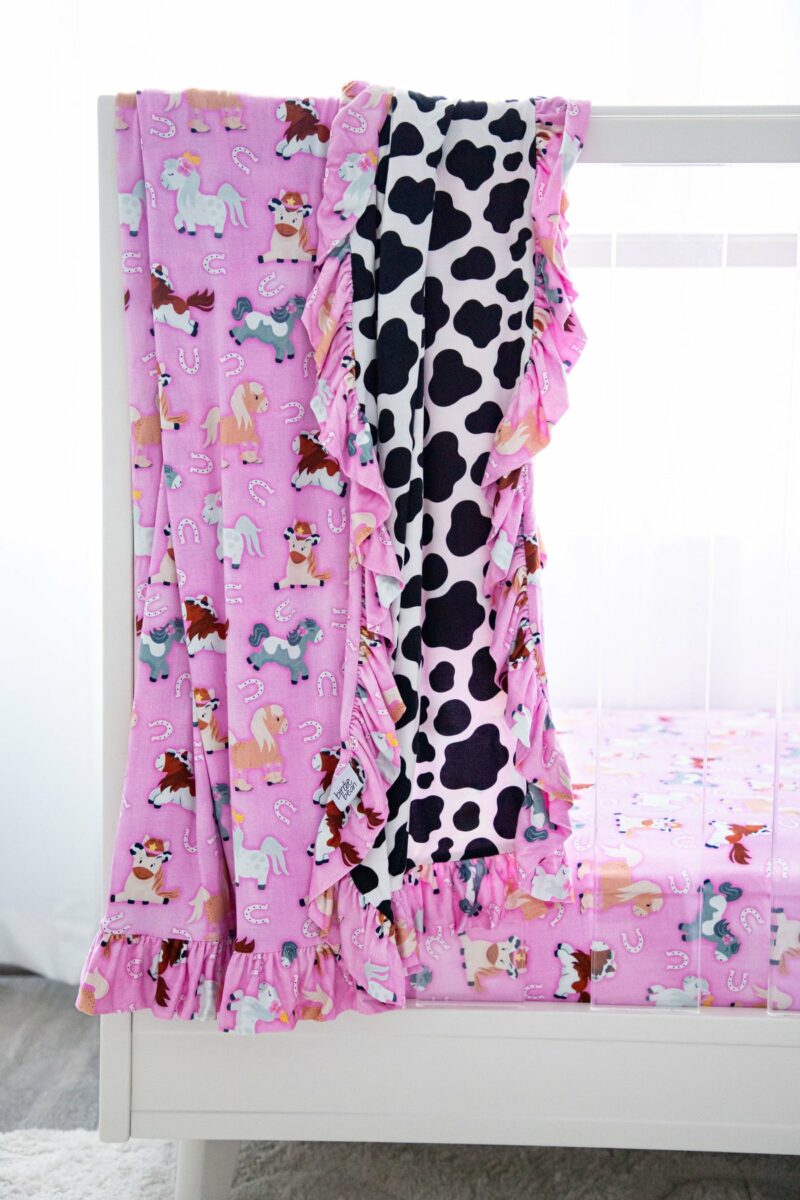 Kelsea Bamboo Viscose Ruffle Birdie Blanket made by Birdie Bean