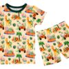 Leo Bamboo Viscose Short Sleeve and Shorts Pajama Set available at Blossom