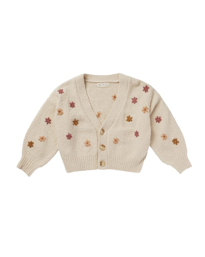 Rylee & Cru Boxy Crop Cardigan In Fall Flowers