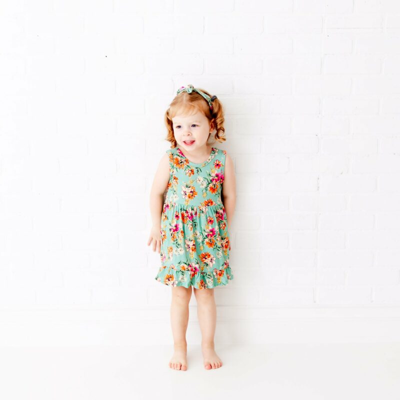 Flower Child Little Bow Bamboo Viscose Bodysuit Twirler from Dreamiere