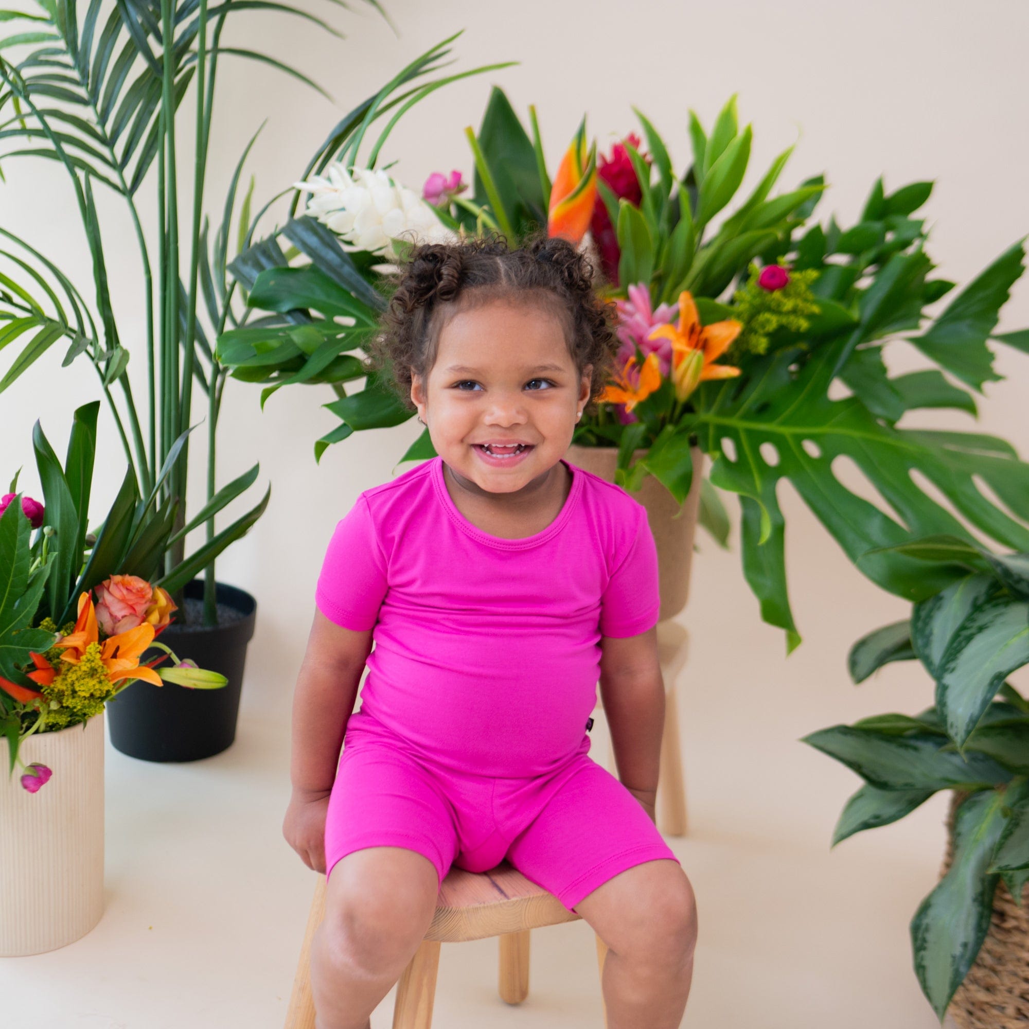 Kyte BABY Short Sleeve Toddler Pajama Set in Raspberry 